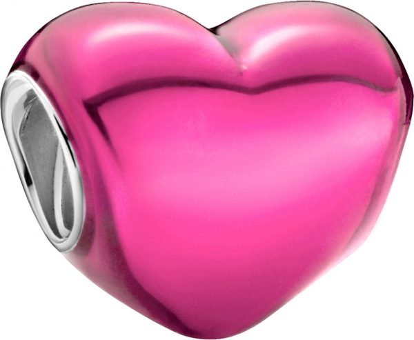 Pandora Charm 799291C03 Metallic Pink Heart pink Emaille Silber 925