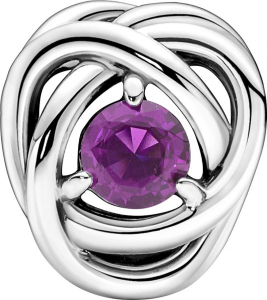 Pandora Sale Charm 790065C02 Purple Eternity Circle purple crystal
