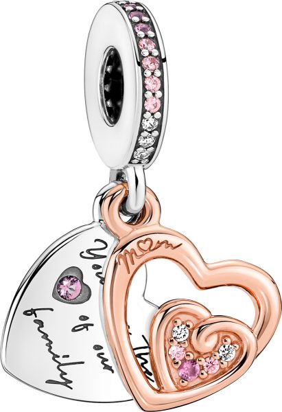 Pandora Dale Charm Anhänger 781020C01 Entwined Infinite Hearts metall 14kt rose vergoldet sowie Sterling silver 925