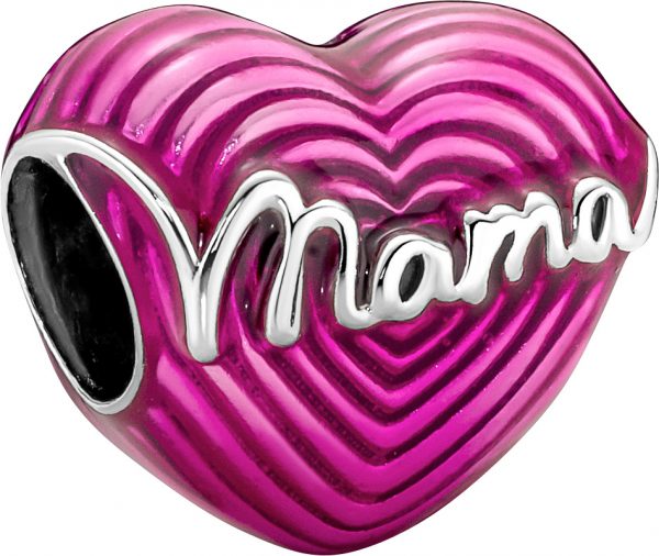 Pandora Charm 791505C01 Radiating Love Mama Heart Sterling silver pink Emaille
