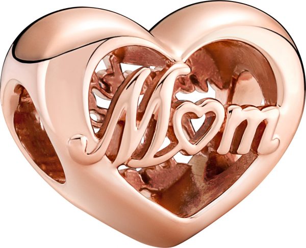 Pandora Sale Charm 781451C00 Thank you Mom Heart metall 14kt rose vergoldet