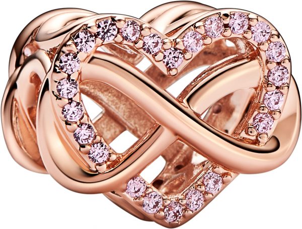 Pandora Charm 782246C01 Family Infinity Pink Heart Metall 14kt rose vergoldet Moments