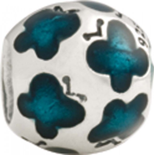 PANDORA Charms Element 79438 Schmetterlinge aus 925/- Silber Sterlingsilber, mit grünfarbener Emaille
