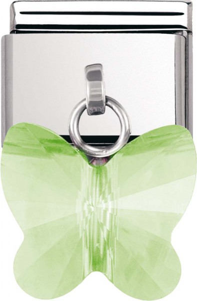 Nomination 030604-13 Classic Element grüner Schmetterling aus Edelstahl mit grün Crystallized Swarovski Element