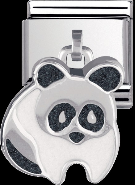 Süßes Nomination- Element  Panda , Modellnr.: 031700-13, aus Edelstahl mit emailliertem echtem Silberanhänger 925/-.. Seine Maße sind ca. 12mmx18mm( mit Anhänger). Er ist genau passend auf alle trendigen Armbänder der Marke NOMINATION. Die Niedrigpreisg