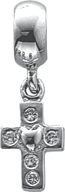 Beads Kreuz aus 925/- Silber Sterlingsilber besetzt mit funkelndem Zirkonia, geeignet für Ketten bis 4 mm Stärke, Breite 4mm, Höhe 22 mm. Niedrigpreisgarantie bei Abramowicz in Stuttgart.