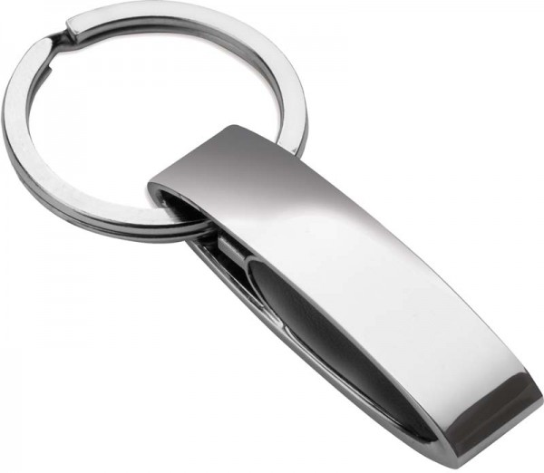 Schlüsselanhänger Algemesi aus Metall silber, Geschenk verpackung, Gewicht 25g Maße 71x33x12mm