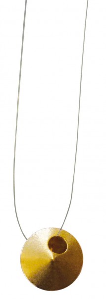 2 Hochwertige Anhänger aus Gelbgold 585/- an einem Nylonband 40 cm lang , Durchmesser ca. 14 mm und stabilem Federringverschluss aus feinem Gelbgold 333/- hochglanzpoliert in feinster Goldschmiedearbeit gefertigt. Ein edles Accessoire und hochwertiges Ein