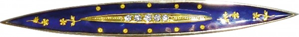 Exklusive Brosche, emailliert im kaiserlichen Fabergé Stil aus feinsten Weiß-/ Gelbgold 750/-, 5 Diamanten 8/8 ca, 0,015 ct. W/P
