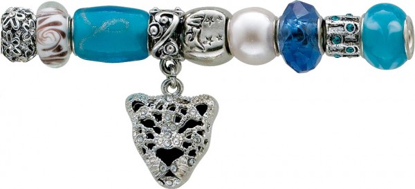 Beadset 9-teilig aus unserer Crystal Blue-Collection, teils mit Elementen aus Glas, Kristallstrassteinen und auch mit funkelnden Zirkonia besetzt. Verschiedene Beads, passend für alle Sammelsysteme aus Metall im angesagten Pandorra Stil zu